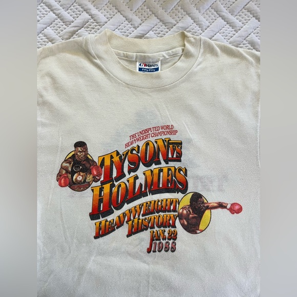 RARE Vintage 80s Mike Tyson Larry Holmes Trump Plaza Single Stitch Graphic Shirt - Picture 8 of 15